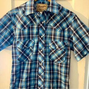 Wrangler western short sleeve western fashion snap men's small